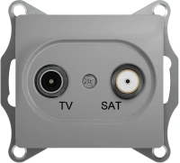 Розетка TV SAT оконечная 1DB Systeme Electric Glossa, алюминий GSL000397