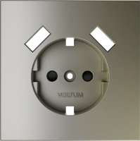Накладка для розетки с заземлением и защитными шторками, с USB A+A Voltum S70 шелк Soft touch пластик (VLS000904)