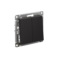 Переключатель 2-клавишный Systeme Electric AtlasDesign, сх.6+6, 10АХ, мех., быстрозажим. клем., КАРБОН ATN001065S