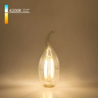 Филаментная светодиодная лампа "Свеча на ветру" C35 7W 4200K E14 (CW35 прозрачный) Elektrostandard BLE1417