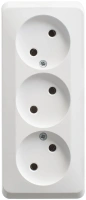 Розетка тройная без заземления 16А Systeme Electric Etude, БЕЛЫЙ PA16-009B