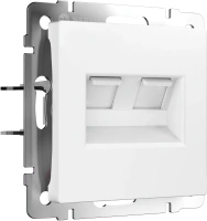 Розетка двойная Ethernet RJ-45 белый матовый Werkel Встраиваемые механизмы белые матовые W1181161