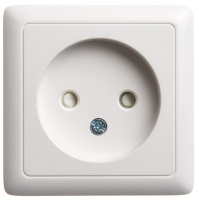 Розетка без заземления со шторками 10А Systeme Electric Hit, БЕЛЫЙ RA10-137-B