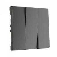 Выключатель 3-клав графит рифленый Werkel W1130001 + W1139004