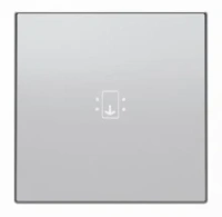 Карточный выключатель + подс. алюминий ABB Sky Niessen 2CLA811400A1001|2CLA851400A1301