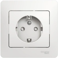 Розетка Systeme Electric Glossa с заземлением со шторками, 16А, в сборе, БЕЛЫЙ GSL000144