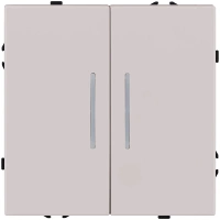 Выключатель 2-клавишный 10А/250В с LED подсветкой, кашемир матовый Kollinger Eclipse EC-010CM