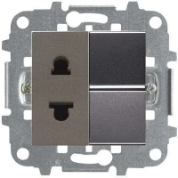 Розетка с выкл. 1-клав. антрацит ABB Zenit 2CLA210100N1801|2CLA213501N1801|2CLA227190N1001