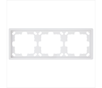 Рамка серия FD 3-постовая, цвет Белый матовый (soft touch) Jasmart FD1003PWM