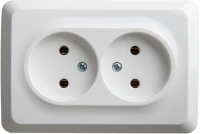 Розетка двойная угловая без заземления 16А Systeme Electric Etude, БЕЛЫЙ PA16-105B