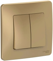Двухклавишный переключатель (cх.6+6) скрытой установки 10А 250В Systeme Electric Blanca BLNVS106604, Титан