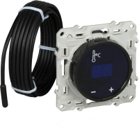 Термостат теплого пола с сенсорным дисплеем Odace Schneider Electric черный S52R509