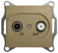 Розетка TV SAT проходная 4dB цв. титан Schneider Electric Glossa GSL000498
