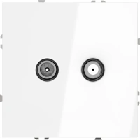 Розетка телевизионная оконечная TV+SAT Voltum S70 белый глянцевый пластик (VLS060401)