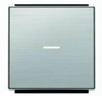 Выключатель 1-клав. + подс. нержавеющая сталь ABB Sky Niessen 2CLA810100A1001|2CLA850130A1401|2CLA819202A1001