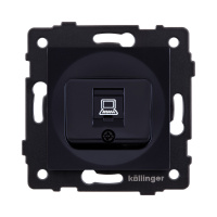 Розетка Ethernet RJ45 Cat.5, черный Kollinger REA-016BK для Aspekt, Eleganz, Reflex
