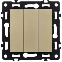 Трехклавишный выключатель 10А/250В Золотой бархат Brionilux серия G Plast (GP710GD)