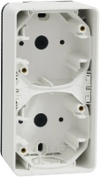 Двойной бокс для накладного монтажа, вертикальный, IP55 Mureva Styl Schneider Electric MUR39912, белый
