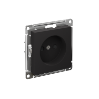 Розетка Systeme Electric AtlasDesign без заземления со шторками, 16А, мех., быстрозажим. клем., КАРБОН ATN001049S