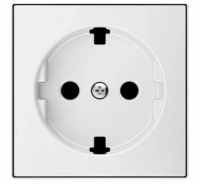 Розетка 220v с/з со шторками плоская белый ABB Sky Niessen 2CLA818890A1001|2CLA858890A1101