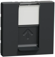 Розетка компьютерная RJ45 одиночная категория 5е UTP 2 модуля Unica Modular Schneider Electric NU341154 антрацит