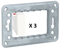 Выключатель трехклавишный белого цвета NU310118x3 + NU7103 Schneider Unica New