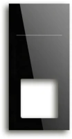 Панель вертикальная на два поста с одним вырезом черная из Plexiglass глянцевая CGSS Альфа AF-VР102/1-BCG