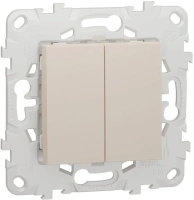 Выключатель 2-клавишный схема 5 10 AX 250 В Unica NEW Schneider Electric бежевый NU521144