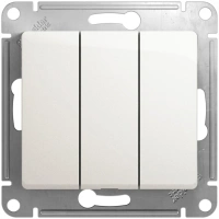 Выключатель 3-клавишный схема 1+1+1 10АХ Systeme Electric Glossa, перламутр GSL000631