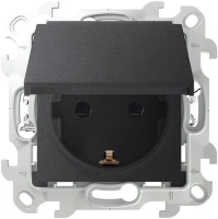 Розетка с крышкой и шторками IP44 монтаж Push&Go 16А 2420448-038 Simon 24