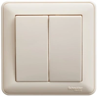 Переключатель 2-клавишный Systeme Electric (Schneider Electric) W59, слоновая кость VS510-252-28