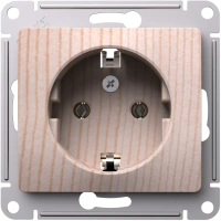 Розетка Systeme Electric Glossa с заземлением без шторок, 16А, механизм, СОСНА GSL001543