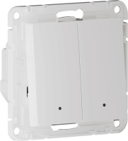 Умный выключатель проходной двухклавишный с подсветкой Zigbee 10А, L+N, Systeme Electric AtlasDesign Smart белый ATN000153Z