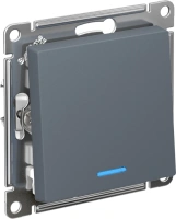 Выключатель 1-клавишный Systeme Electric AtlasDesign с подсветкой, сх.6а, 10АХ, мех., быстрозажим. клем., ГРИФЕЛЬ ATN000763S