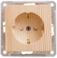 Розетка с заземлением со шторками 16А Systeme Electric W59, сосна RS16-152-7-86