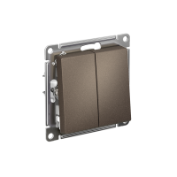 Переключатель 2-клавишный Systeme Electric AtlasDesign, сх.6+6, 10АХ, мех., быстрозажим. клем., МОККО ATN000665S