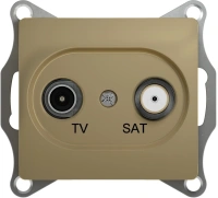Розетка TV SAT оконечная 1DB Systeme Electric (Schneider Electric) Glossa, титан GSL000497