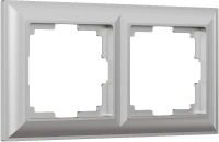 Рамка из пластика на 2 поста Fiore серебряный Werkel Fiore серебряный W0022206
