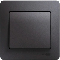 Выключатель 1-клавишный Systeme Electric Glossa, сх.1, 10AX, в сборе, ГРАФИТ GSL001312