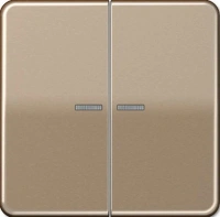 Выключатель двухклавишный с подсветкой Jung CD500 505U5+CD595KO5GB