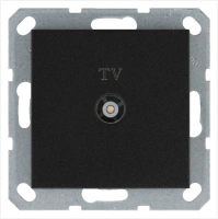 Розетка TV Φ9.5mm проходная с накладкой, цвет Антрацит Jasmart G6002B
