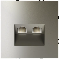 Розетка компьютерная двойная RJ45+RJ45 кат.6 Voltum S70 шелк Soft touch пластик (VLS060204)