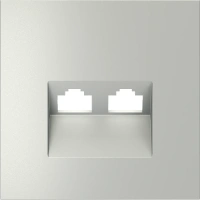 Накладка для розетки компьютерной двойной RJ45+RJ45 кат.6 Voltum S70 сталь Soft touch пластик (VLS001405)
