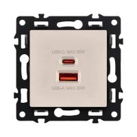 Розетка USB A+C 65W, Кашемир бархат Brionilux серия G (GP024CM)