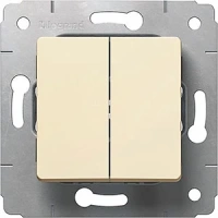 Выключатель двухклавишный 773758 Legrand Cariva цвет бежевый
