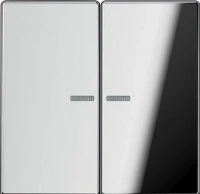 Выключатель двухклавишный с подсветкой Jung LS990 505U5+GCR2995KO5