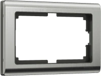 Рамка из металла для двойной розетки Metallic глянцевый никель Werkel Metallic W0081602