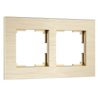 Рамка из металла на 2 поста АluMax шампань Werkel AluMax шампань W0023511