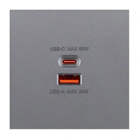 Накладка розетки USB A+C 65W, Серый бархат Brionilux серия Z (ZGN024GY)