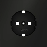 Накладка для розетки с заземлением Voltum S70 черный Soft touch пластик (VLS000608)